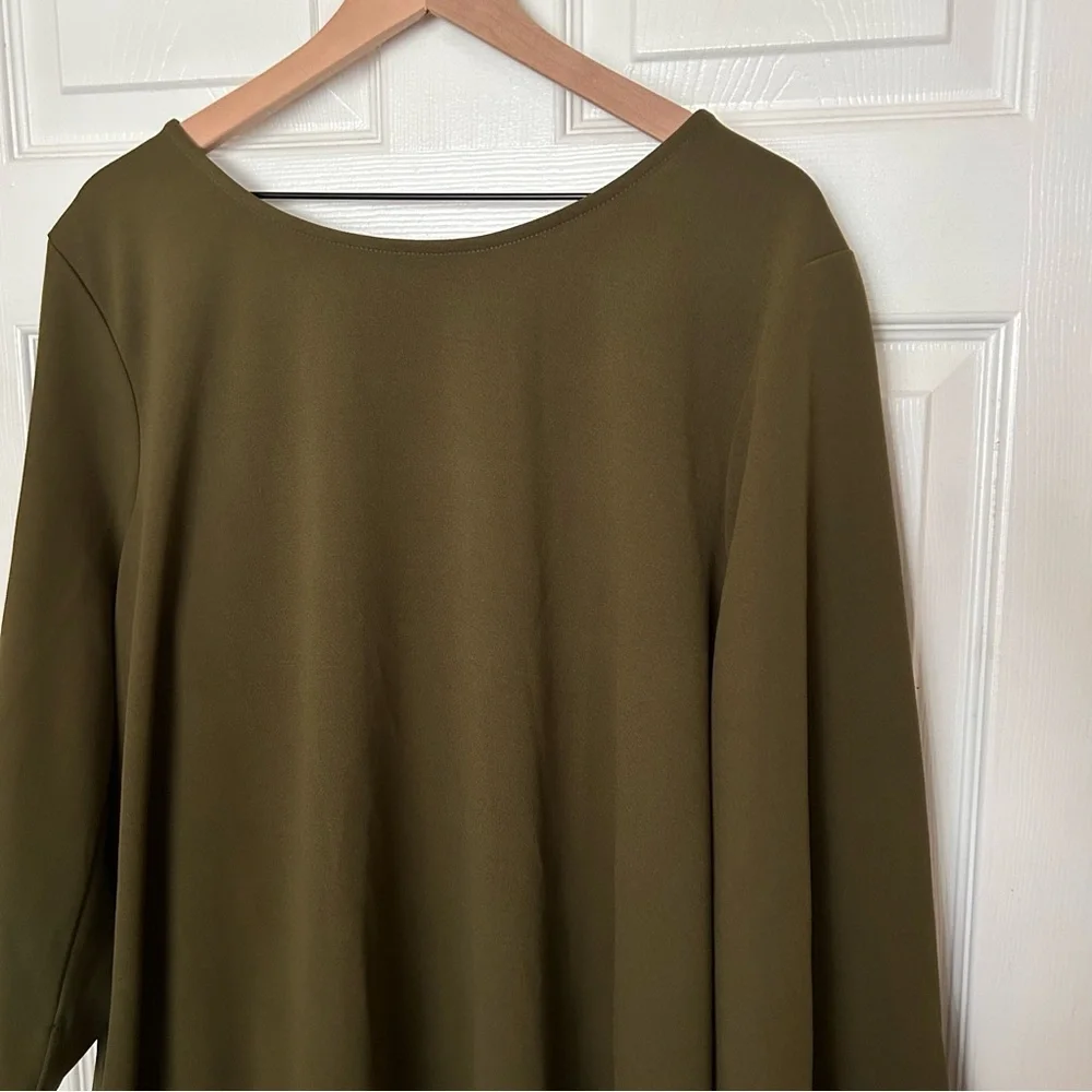 Andrée Olive Green Long Sleeve Women's Top Size 3X - Picture 2 of 5